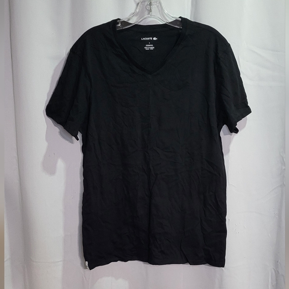 Lacoste Men's NIB Black 3ct V-Neck Slim Fit Undershirt Set Size Medium (38-40) - Picture 2 of 15